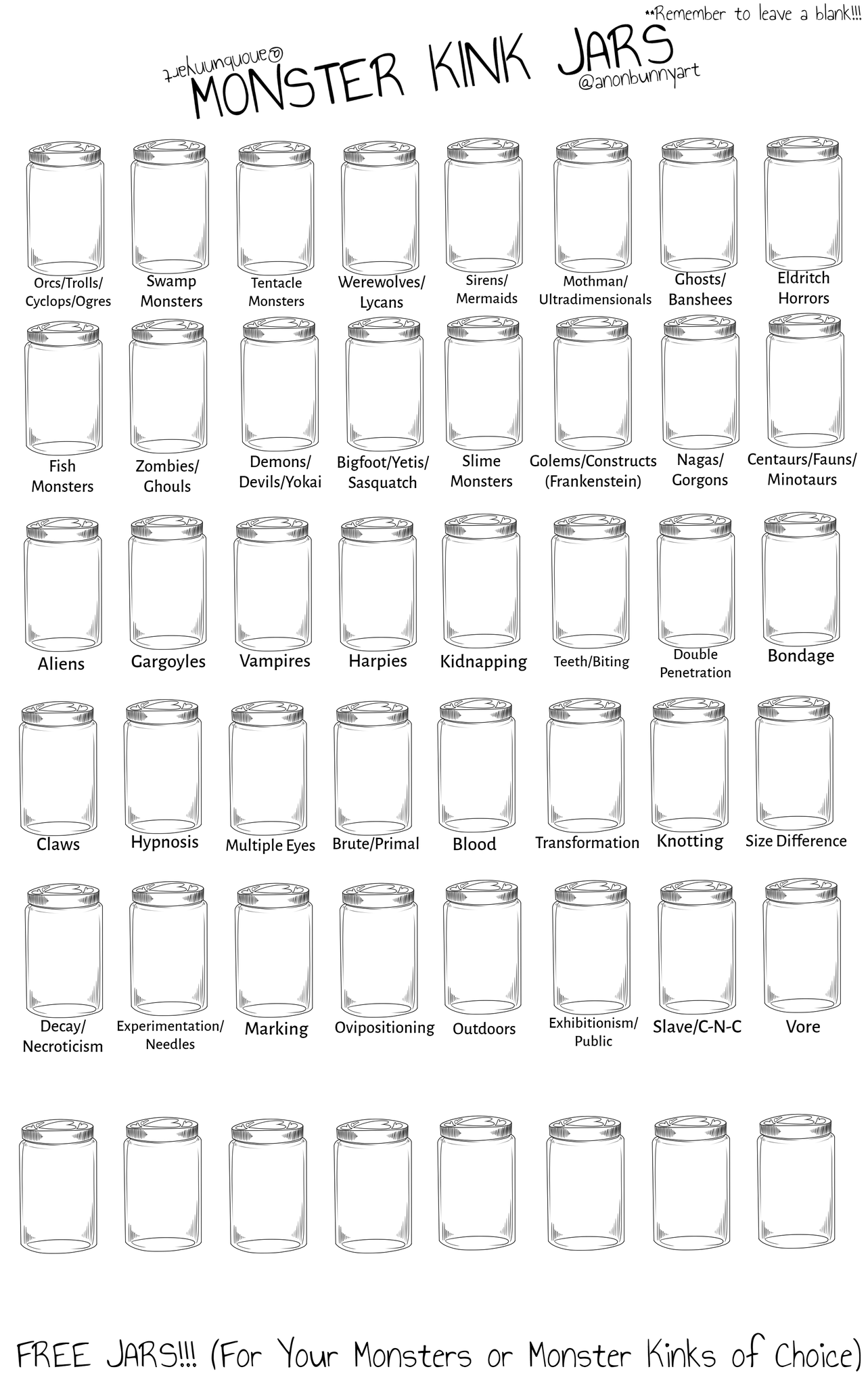 Download Jj The Bunbun Commissions On Twitter Fancy Yourself A Monster Fucker Then I Have A Kink Jar Meme Just For You Feel Free To Repost Kinkjarmeme Kinkjars Monsterfucker Https T Co T5vr9hvzsx