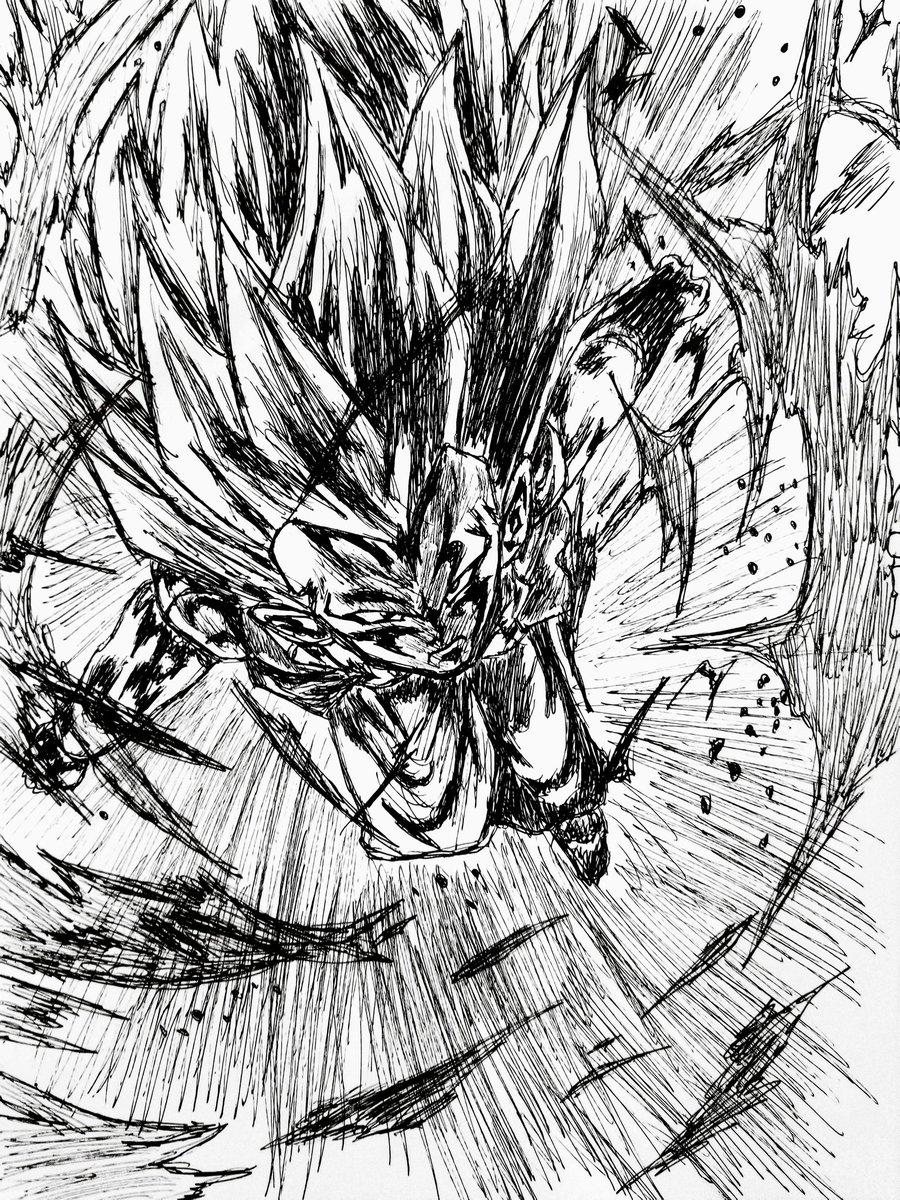 狒狒王蛇尾丸 #ボールペン画 #模写 #BLEACH #阿散井恋次 #卍解