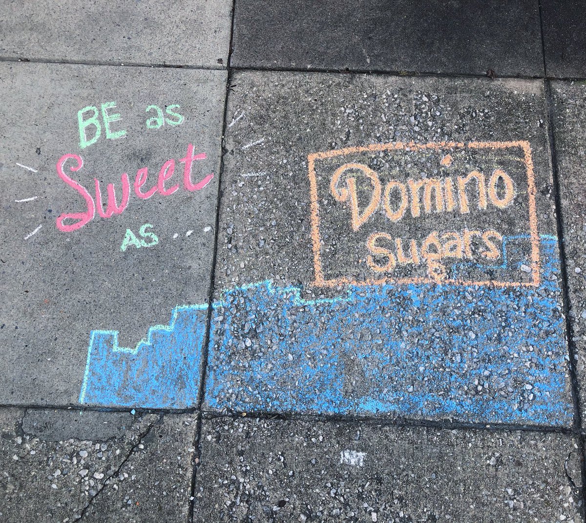 My newest #chalkyourwalk down here in #LocustPoint @dominosugar @wbaltv11 @SoBoKevin