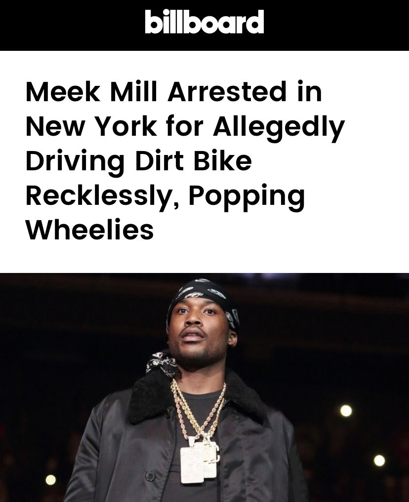 “I was in the court, no Jays and Beys, made her change her mind in the judge chamber SLEEZE”In 2017, Meek Mill was sentenced to 4 years in prison due to a probation violation, stemming from having police contact after doing wheelies on a dirt bike in New York for a music video.