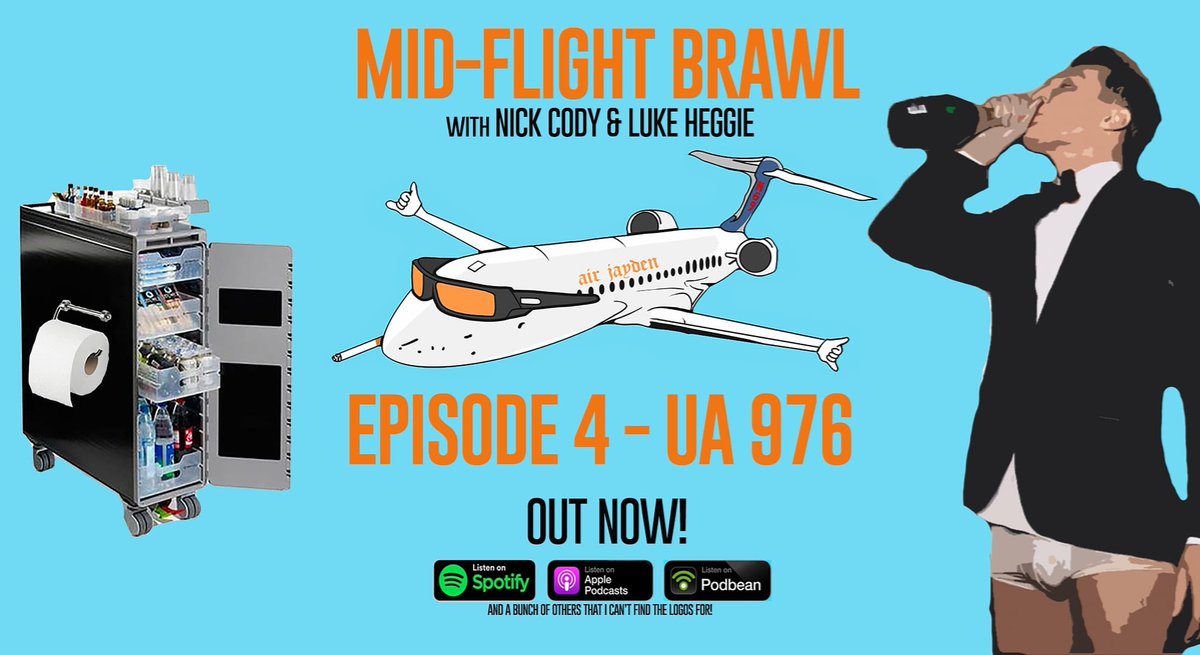 Nick Cody (@thenickcody) on Twitter photo This week, <a href="/MidFlightBrawl/">Mid Flight Brawl Podcast</a> is back up the pointy end of the plane, where a Wall Street executive has lost it. Figuratively and literally.
Easily the filthiest story yet.
Spotify: open.spotify.com/episode/7iPFjF…
Apple Podcasts: podcasts.apple.com/us/podcast/mid… This week, <a href="/MidFlightBrawl/">Mid Flight Brawl Podcast</a> is back up the pointy end of the plane, where a Wall Street executive has lost it. Figuratively and literally.
Easily the filthiest story yet.
Spotify: open.spotify.com/episode/7iPFjF…
Apple Podcasts: podcasts.apple.com/us/podcast/mid…