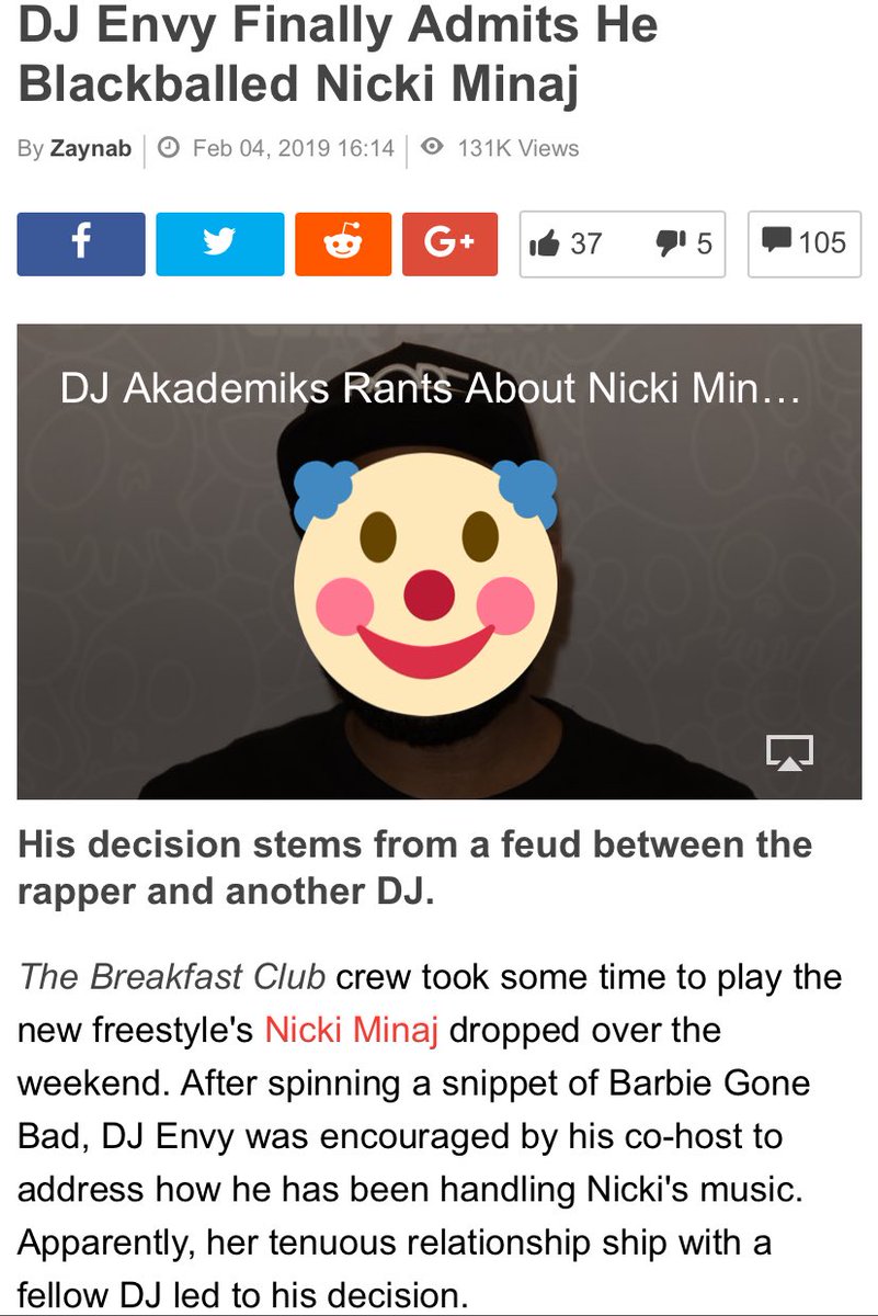 This altercation caused DJ Envy to tell all radio DJ’s especially in New York (her biggest U.S. demographic) to blackball Nicki Minaj and her music which he has admitted to doing. Funnily, billbord changed their rules to make radio account for a larger % of their chart algorithm.