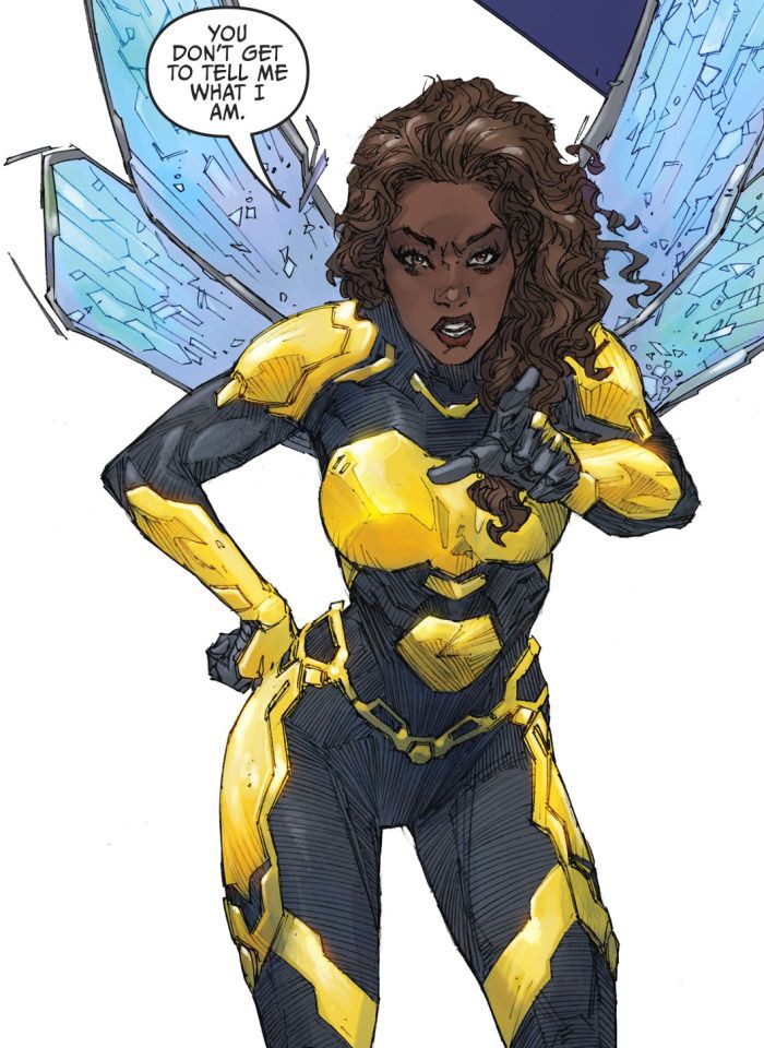 The Wasp and BumblebeeThis one is so bad. They both shrink, they both fly, they are both insects. Only that differentiates them are their race and their character arcs (one is an Avenger, the other is a Teen Titan)The Wasp came out first. Embarrassing