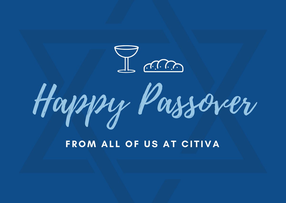 For those of you preparing for Passover, chag sameach. #Passover

Have a blessed Passover with you and your loved ones!

- Citiva