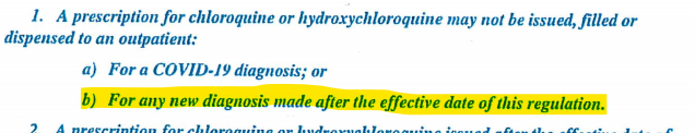 Sisolak’s emergency regulation also prevents non-hospital doctors from prescribing it to new patients, even for non-coronavirus ailments, like lupus. NDOC says it could do so (3/X).