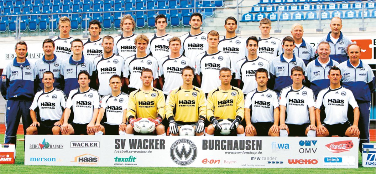 O Wacker Burghausen estreou na vigésima nona edição da 2. Bundesliga, o clube situado na região da Baviera participou por cinco oportunidades, a última vez na temporada 2006-07. Desde então, vem disputando a Regionalliga Bayern, a quarta divisão alemãFoto: Kicker