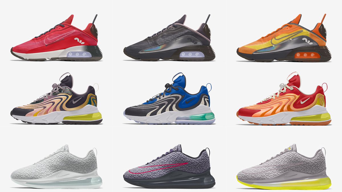 SNKR TWITR on X Available via Nike Nike Air Max 720 Premium By You https t igvWpyRlOi Nike Air Max 270 React ENG Premium By You https t lzgLtzlZuE Nike Air Max 2090 Premium By
