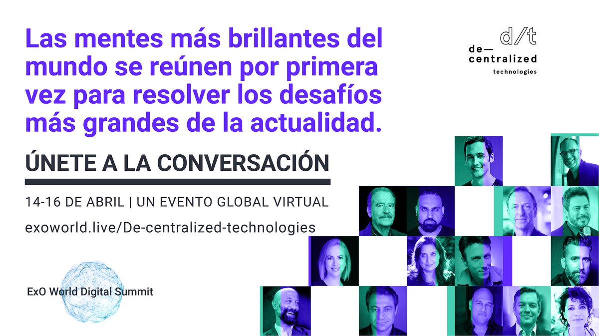 SimpleICO's tweet image. ¡Acompáñanos a una conferencia de clase mundial de tres días desde tu casa!

Tendrás la oportunidad de interactuar y aprender de líderes de pensamiento. 

Registro: exoworld.live/De-centralized…

@rokk3r_inc @decentral_tech @singularityu @OpenExO @xprize @Abundance360