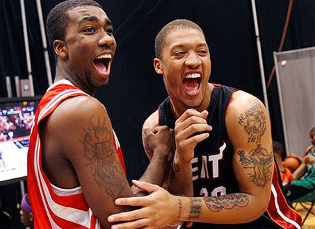 Lo and behold! It turns out that someone coded every NBA player who had or did not have a visible tattoo in the 2013-2014 season!  https://github.com/fivethirt... So I downloaded the dataset & merged it with season player stats. (2/9)