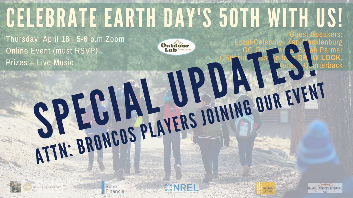 OutdoorLabFound's tweet image. Did you catch that @KarlMecklenburg, former linebacker for the Broncos, is joining our virtual event on Thursday, April 16? And today, we confirmed... @DrewLock23 will record an exclusive message to be shared that evening. Tune in! RSVP required! bit.ly/3b6DGOo