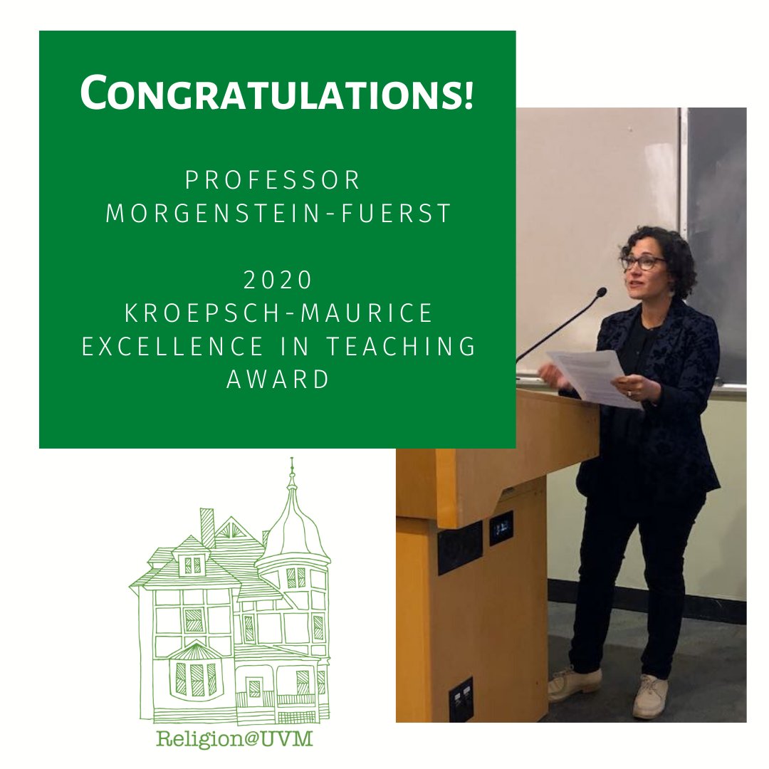 We know that @ProfIRMF is EXCELLENT. Now everyone else does!

@ProfIRMF wins the prestigious Kroepsch-Maurice Award for Excellence in Teaching. She was selected as the BEST Associate Professor at UVM in 2020.

CONGRATULATIONS!!!

uvm.edu/provost/kroeps…