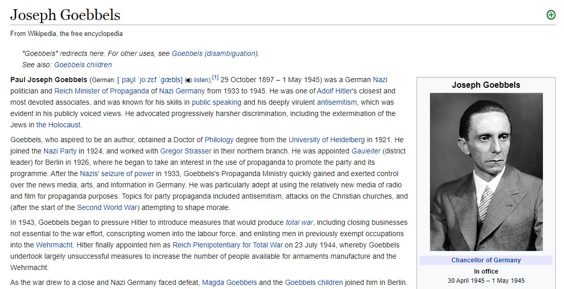 It wasn't until the Third Reich's Minister of PropagandaJoseph GoebbelsGot ahold of it and used it to create Hitler's cult of personality in Germany did the word start to obtain a sour tasteBernays was mortified& switched quickly to calling his practice "Public Relations"