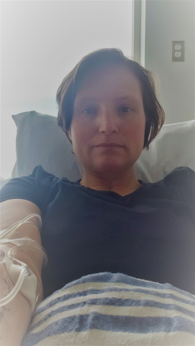 Infusion/injections lasted a few hours. It was faster than last time. Because I had chemo before, my veins are more fragile and we need to use the inside of the arm: back of the hand or forearm do not work anymore.