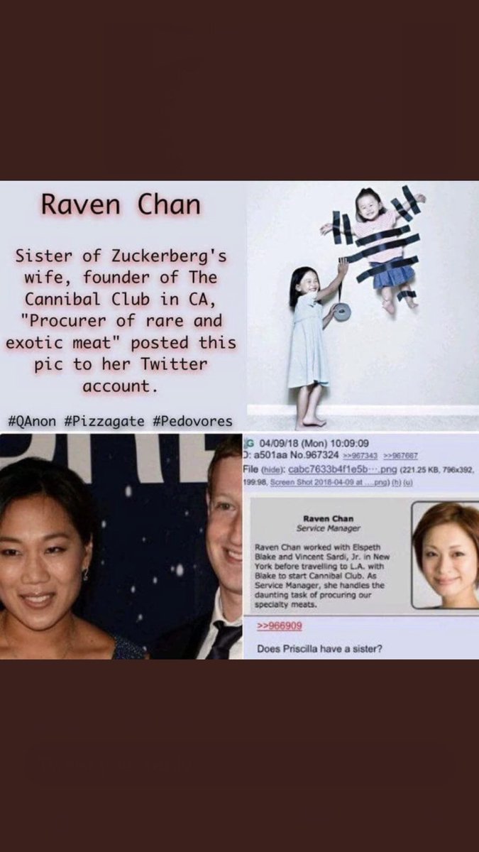 Jeff Zuckerburg’s wife’s sister was the human meat “procurer” for The Cannibal Club restaurant in Los Angeles.