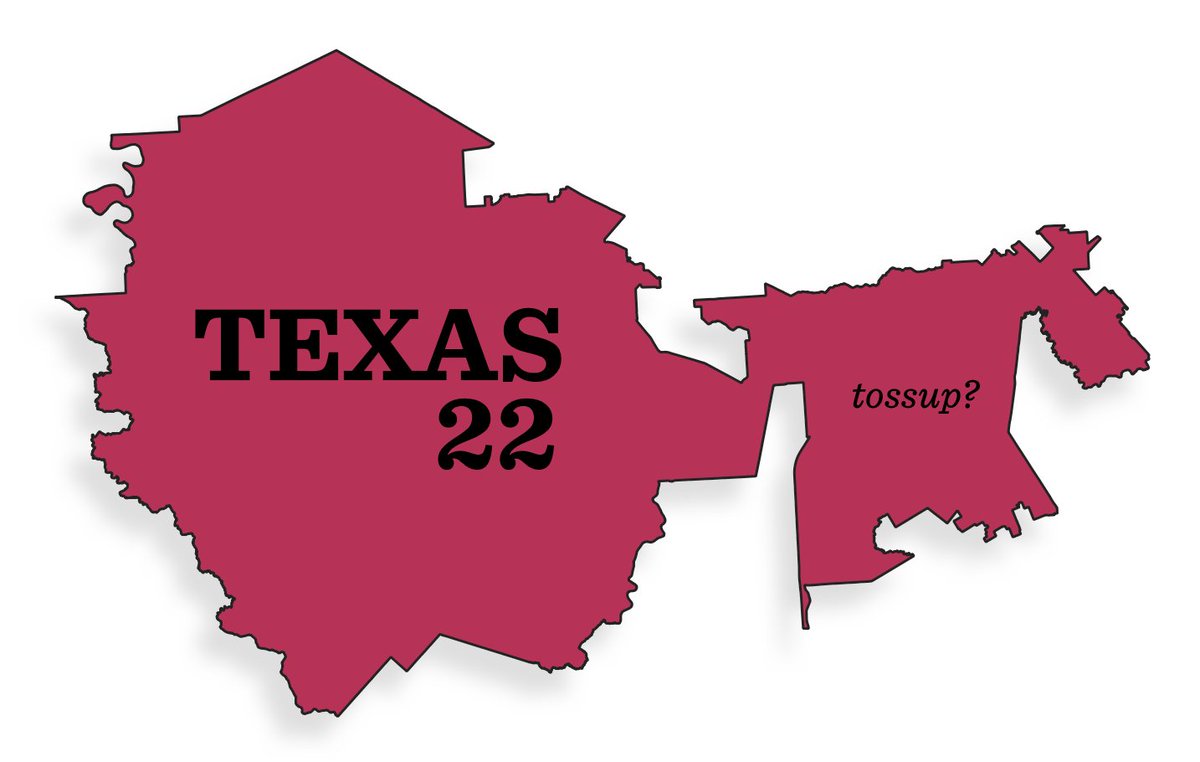 a thread on why I think the open seat TX-22 is somewhere between a toss-up and shaky tilt R territory