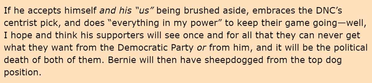 ThePolemicist_'s tweet photo. #Bernie now reverting from leader of the #NotMeUs wolf pack to #VBNMW sheepdog. The pack has to lead the fight now, incl against Dem Party that was always their and his enemy--&amp; him, if he gets in their way. #UsNotHim
Per my Bernie’s Last Dance W The Dems
https://t.co/yjolF2zlQi https://t.co/xZSALQHpms