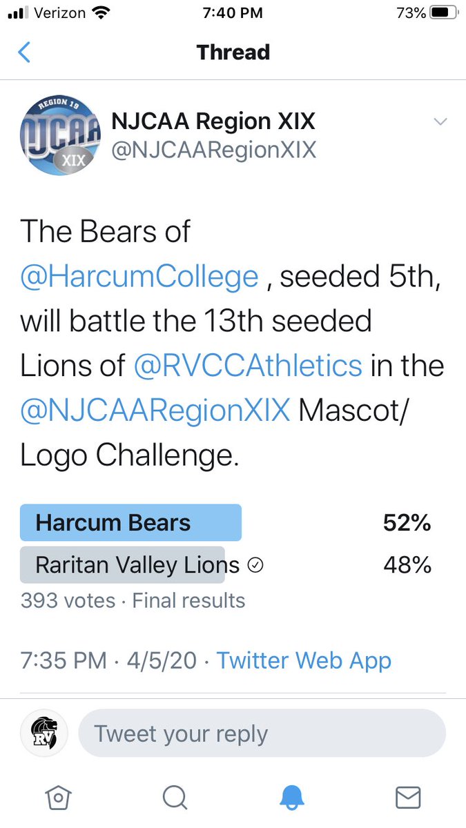 RVCC Athletics tweet media