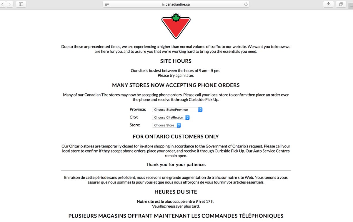 Is anybody else getting this when they go to Canadiantire.ca? #MacbookPro, tried with #Safari or #Chrome browsers.It seems to work fine on my wifes iPad. <a href="/CanadianTire/">Canadian Tire</a>