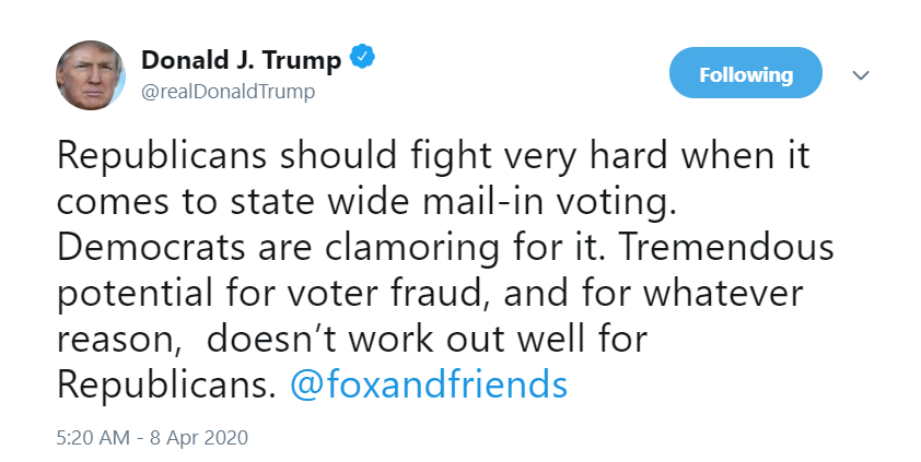 55) POTUS knows what's up. https://twitter.com/realDonaldTrump/status/1247861952736526336