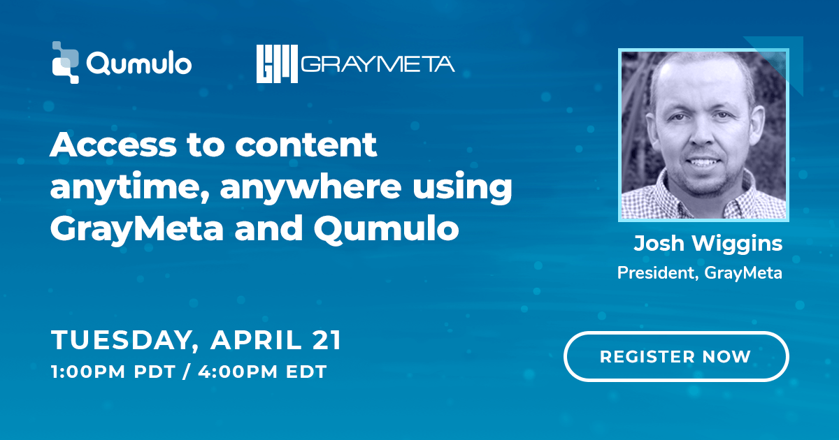 _GRAYMETA's tweet photo. Intelligent metadata solutions by GrayMeta combined with Qumulo’s advanced distributed file system unlock the value of your content in new ways! Join us to learn more. Register now! https://t.co/TaEAAupMo4

#graymeta #qumulo #machinelearning https://t.co/q8B6COOPG0