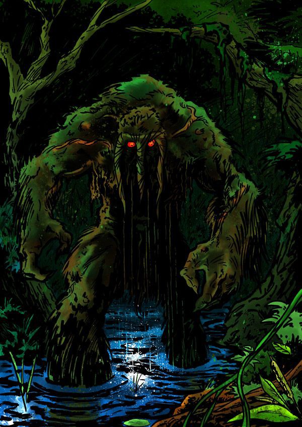 Swamp Thing and Man Thing"Yeah you can copy my homework but don't make it obvious" They came out in the same year but Swamp Thing is way more popular and Man Thing is a terrible name so DC gets this one.