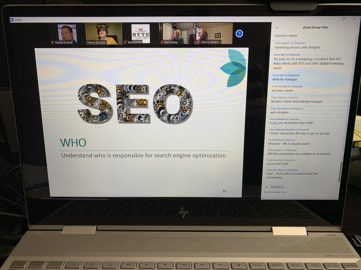 DMarketingU's tweet photo. Tonight I've joined 61 participants in the #BarringtonWordPress @Meetup to discuss Search Engine Optimization using Zoom. I miss seeing the group in person but it's a good option during this "stay at home" era. https://t.co/jLSoA171h6