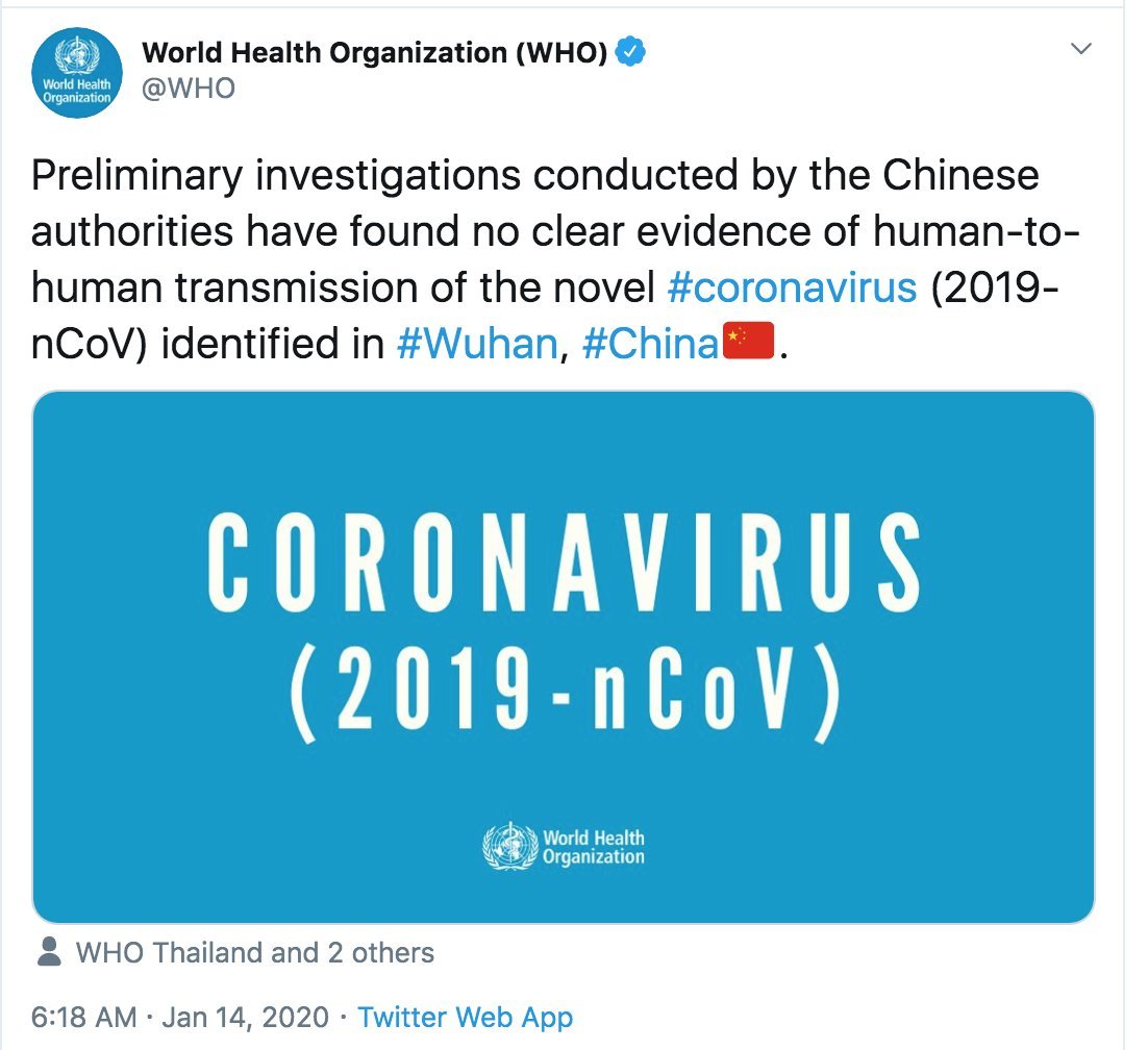 This tweet has gotten a lot of attention and been used by right-wing conspiracy theorists to suggest that China and the WHO were misleading or lying to the world about the severity of coronavirus. In this short thread I'm going to clarify why that isn't the case: