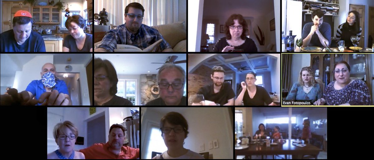 APlaxen's tweet photo. Happy Passover, from our virtual seder to yours. 

(Elijah, your invitation has been rescinded)

#ZoomPassover #Passover2020 https://t.co/8aNYx0tjgD