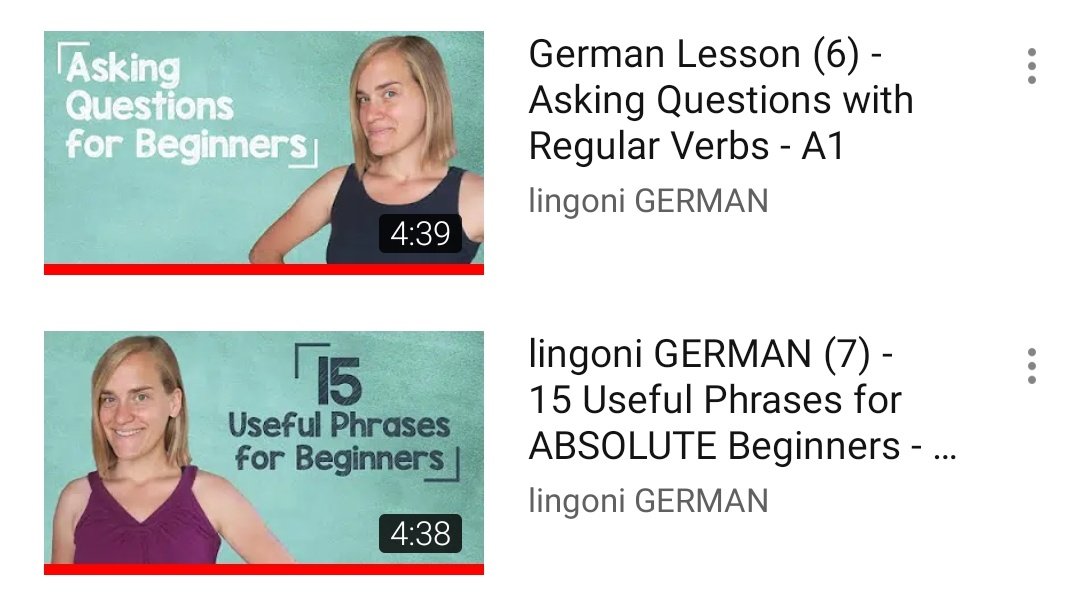 day 4: I did some exercises from the book that my friend gave me and watched these two videos from lingoni GERMAN (o also rewatched some of the previous one)