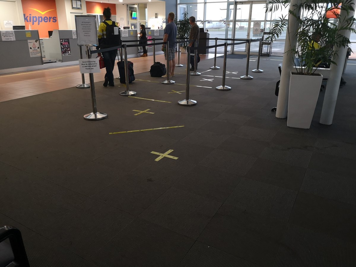 A shout out to our WA charter provider, Skippers Aviation, who is supporting the industry’s continued safe operation by enforcing social distance with line markings at check-in and boarding and taped off seats in waiting areas #skippersaviation <a href="/MineralsCouncil/">Minerals Council of Australia ⛏️</a>
