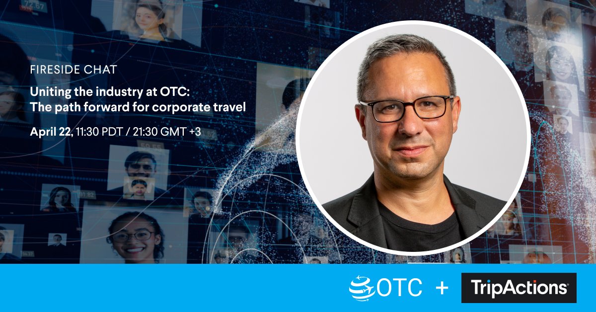 Join the <a href="/LiveOtc/">OTC - The world's first online travel conference</a> fireside chat to hear @TripActions Co-Founder &amp; CEO <a href="/arielcoco/">Ariel</a> discuss the path forward for corporate travel. Register for the April 22nd 11:30 am PDT / 2:30 pm EDT / 7:30 pm GMT fireside chat here: bit.ly/2JS81Ve