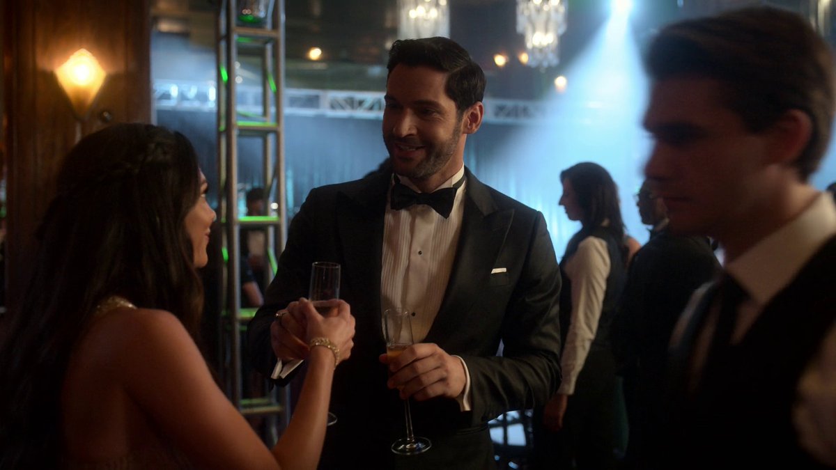 4x04After Lucifer has stolen the necklase,Eve said what he was amazing and when he picking up glasses of champagne, he says, "well done...partner" with a small pause,cuz he clearly wanted to say "well done detective"
