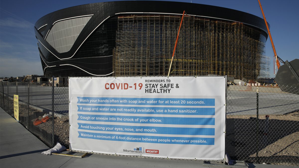NBCSRaiders's tweet photo. A second worker at the Raiders' Las Vegas stadium site tested positive for the coronavirus 

https://t.co/rNHJDsIas2 https://t.co/b6lOO7i5i3