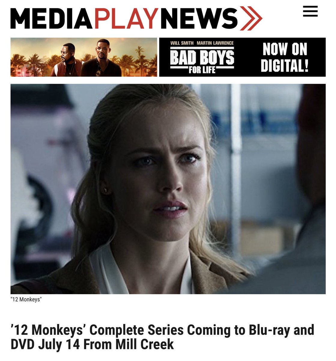 ProjectSplinter's tweet image. Exciting news from showrunner @TerryMatalas ! All 4 seasons of #12Monkeys are being released as a box set in July from @MillCreekEnt 

mediaplaynews.com/12-monkeys-com…