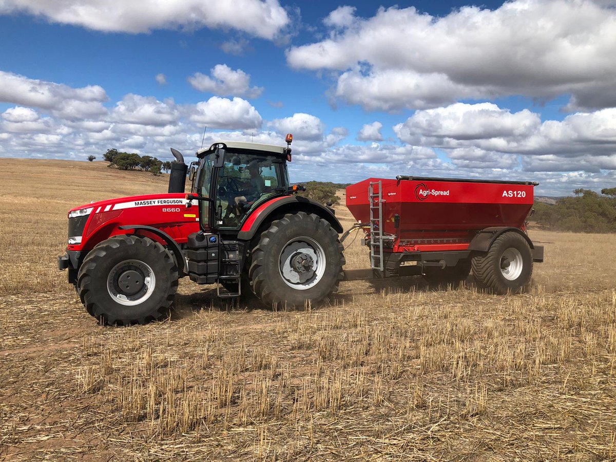 waringaag's tweet photo. Lincoln Lee Steere of Toodyay, WA with McIntosh & Son rep Dave Thorne putting the new AgriSpread AS120 to work #newcustomers #dealers #spread2020 #accuracy #durability #simplicity https://t.co/yTc8vlzoNN