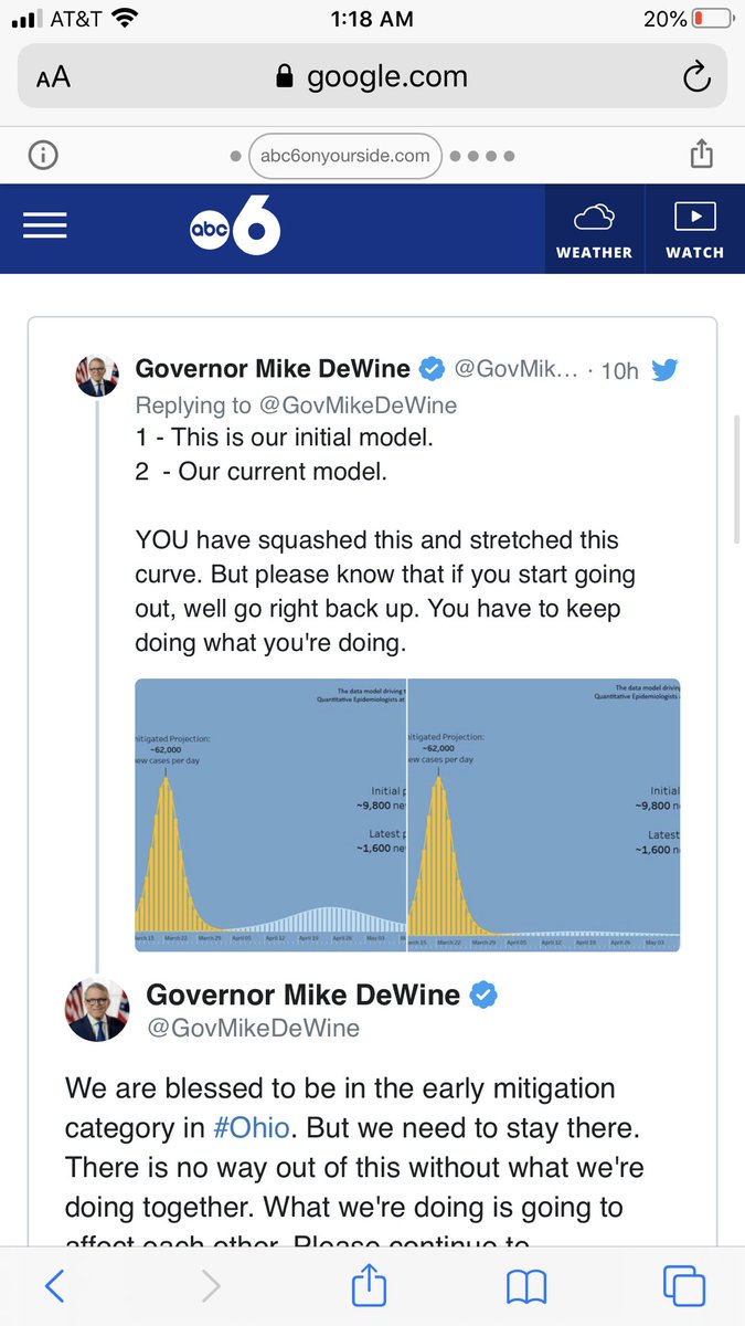 1/ Let’s talk more about the magic of “social distancing”: yesterday the Ohio governor said it had reduced the state’s projected peak daily cases from 62,000 to 1,600. Awesome! But let’s take a closer look, shall we?