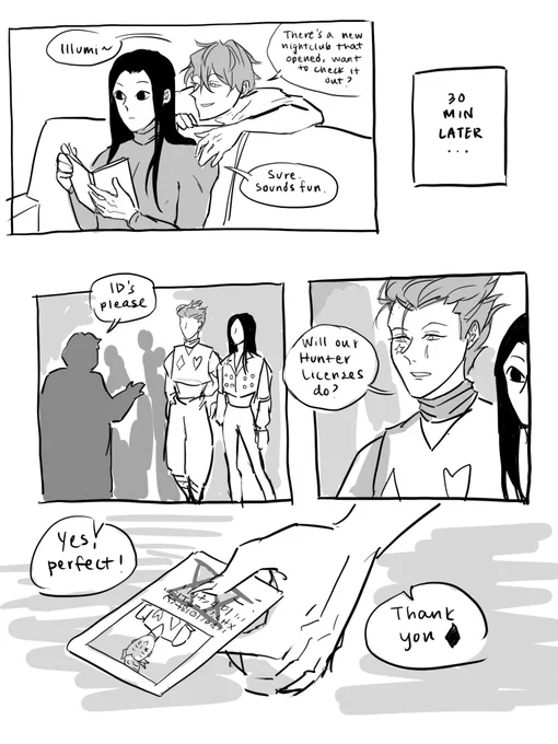Saw a post about illumi king of body horror and being gross for no reason so I bid you goodnight with this quick comic
#hxh #hunterxhunter #illumi #hisoka #hisoillu 