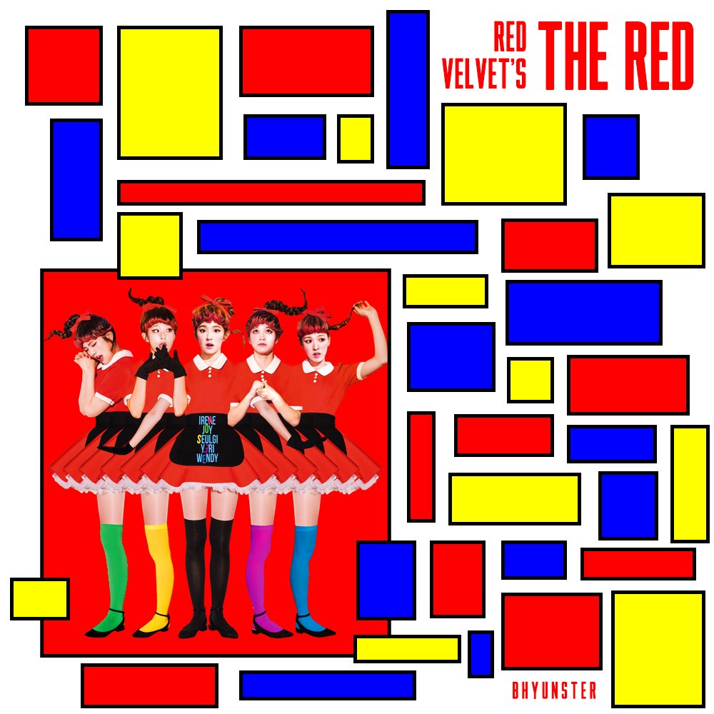 The Red in De Stijl style