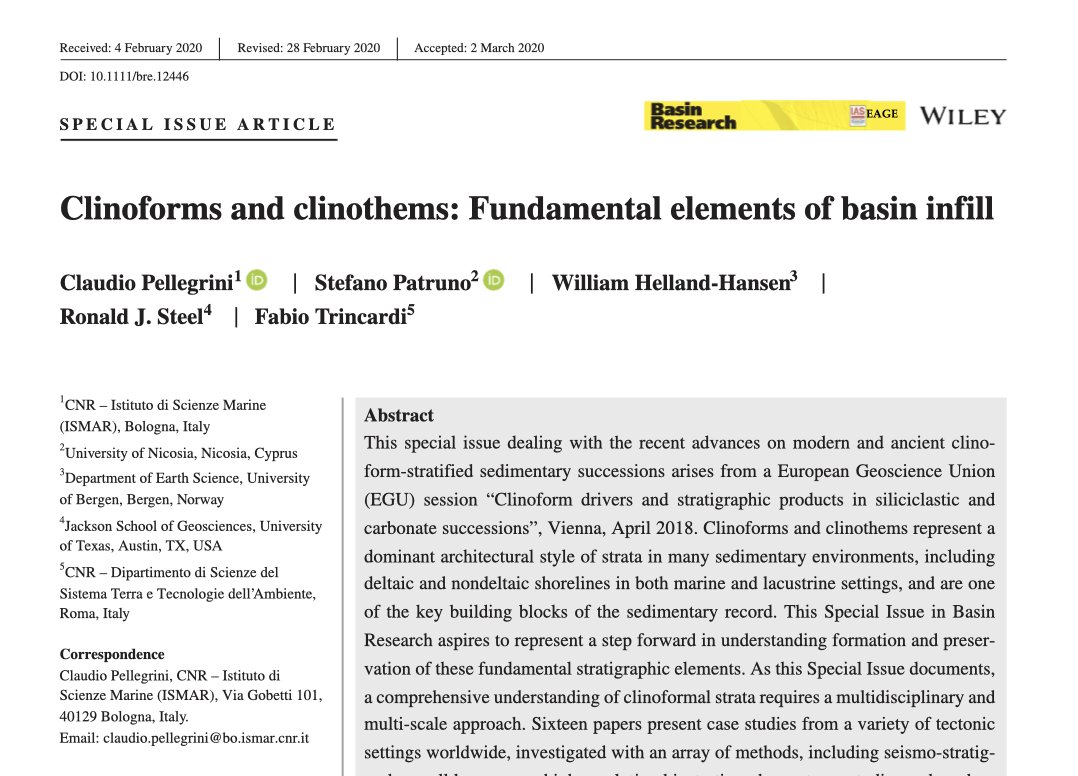 BasinResearch's tweet photo. Check out #BasinResearch Special Issue on #CLINOFORMS and #CLINOTHEMS, edited by C. Pellegrini, @stefanopatruno, 
@hansen_helland &amp; R.J. Steel. Issue 32.2 (April 2020) - FREE TO ACCESS  for the next 30 days.

https://t.co/AsJU2JFOXb

@sedimentology @wileyearthspace @EAGE_Global https://t.co/8DHJSsnV9n