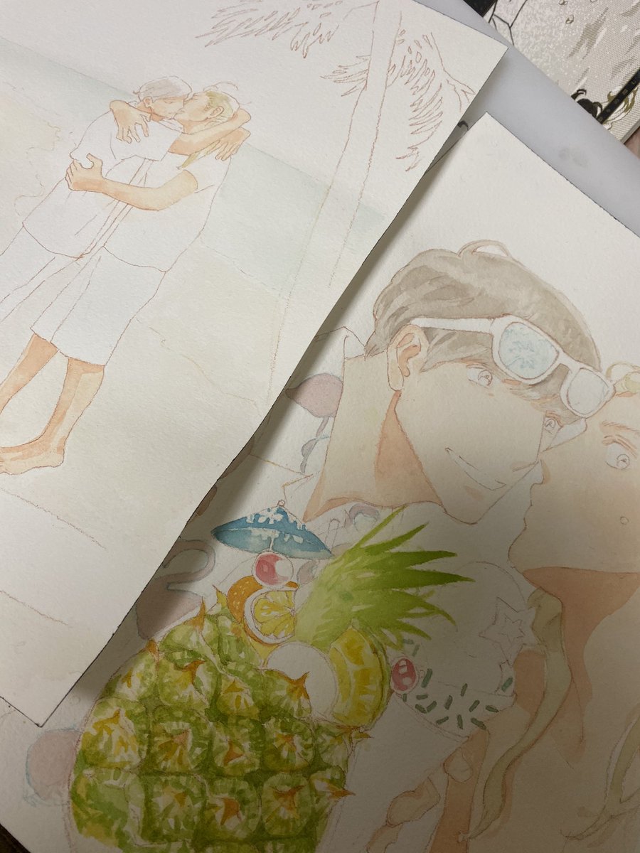 もうすぐ(4/15)に新刊「キッスインブルーヘブン」が出ます✨??
おっとり別荘持ちおじさんとサーファー青年のBL です?‍♂️
ペーパーの情報などまたおいおいツイートしますね。よろしくお願いします。 