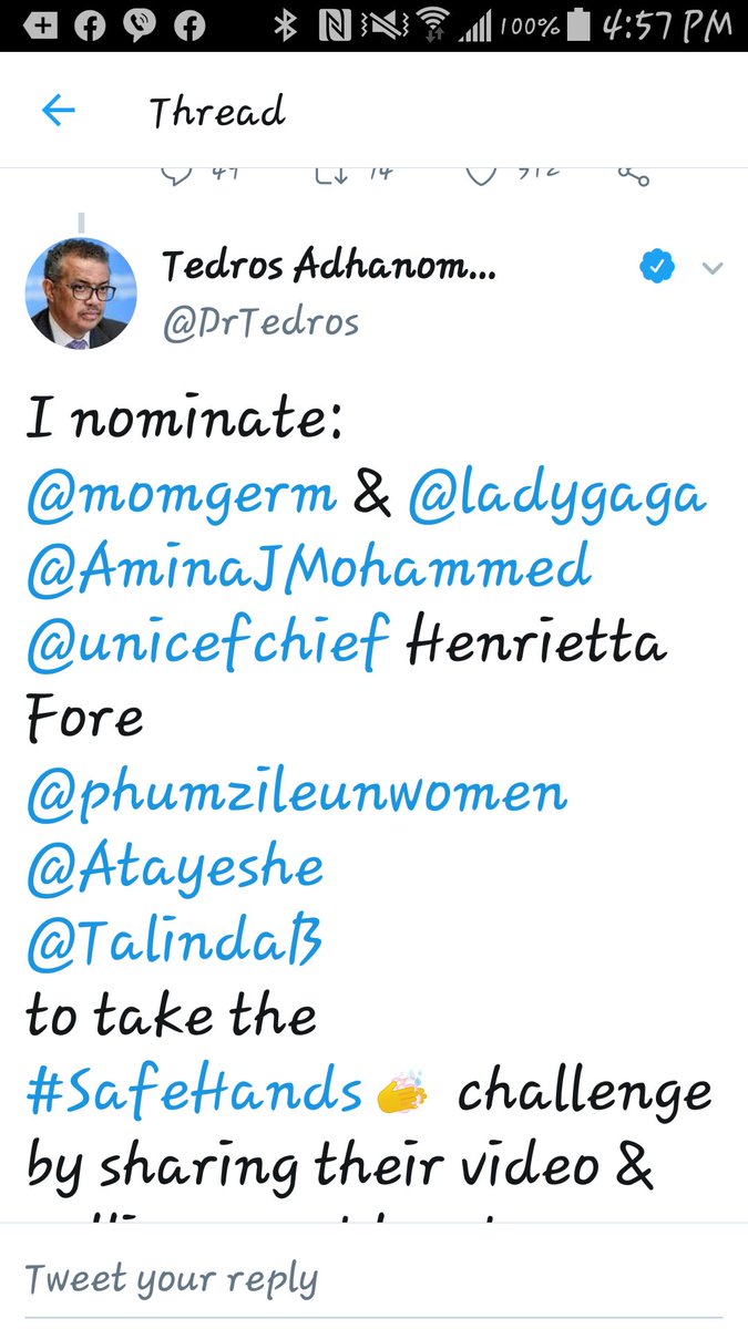 Well I just find this very concerning  @realDonaldTrump .. @spaceshot76 and  @TheJenniferMac and  @therealroseanne  @GenFlynnTHIS GUY...the Director of the WHO... @DrTrevorDines nominated 7 people to take part in  #safehands   challenge. The first is  @momgerm..
