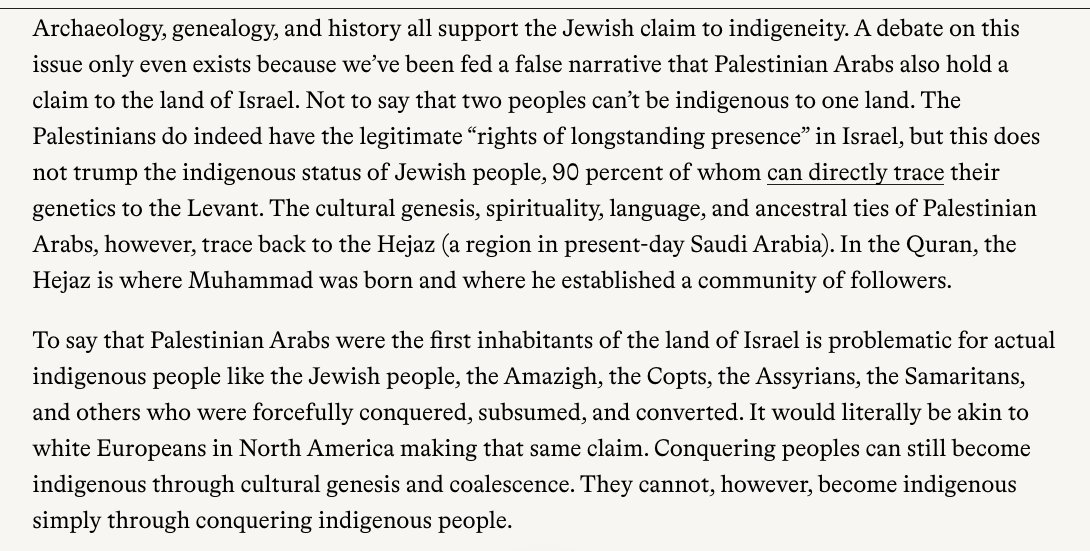 He makes it very clear the purpose of his article is to deny Palestinian claims to the land. When you have to focus on denying other's claims, you have a very weak arguement. Here is his claims about my people, which I will address in turn.