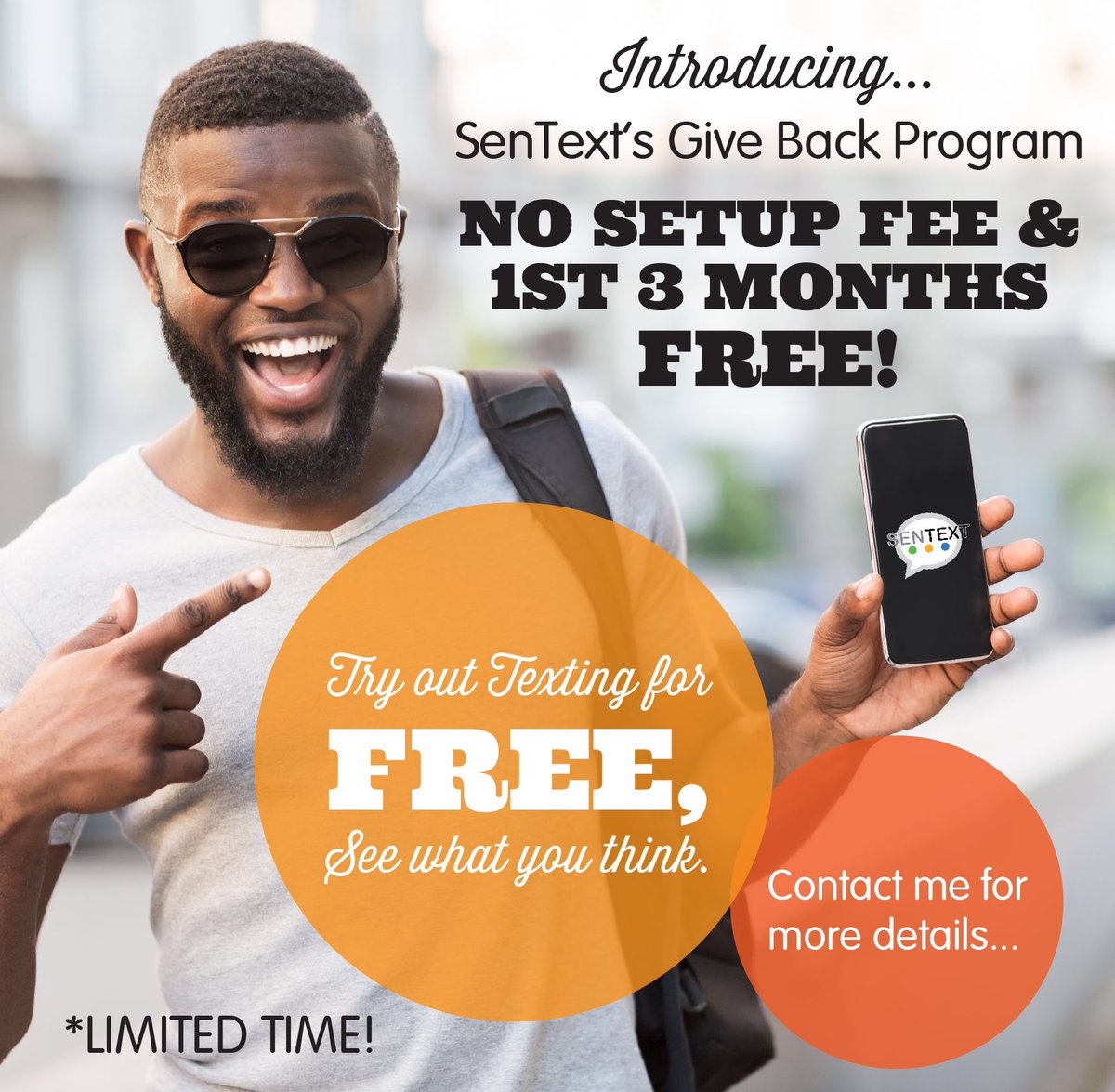textwithphillip's tweet photo. *** Give Back Program ***
No Set Up - Free For 1st 3 Months!!!
Try out Texting for FREE!!!
Contact Me For Details
*Limited Time
For more information...
https://t.co/0n9eIXMxcS
.
#mobilemarketing #textmessages #text #mms #sms #sentext #texting #communication #textclub https://t.co/qZ66NjsK6f