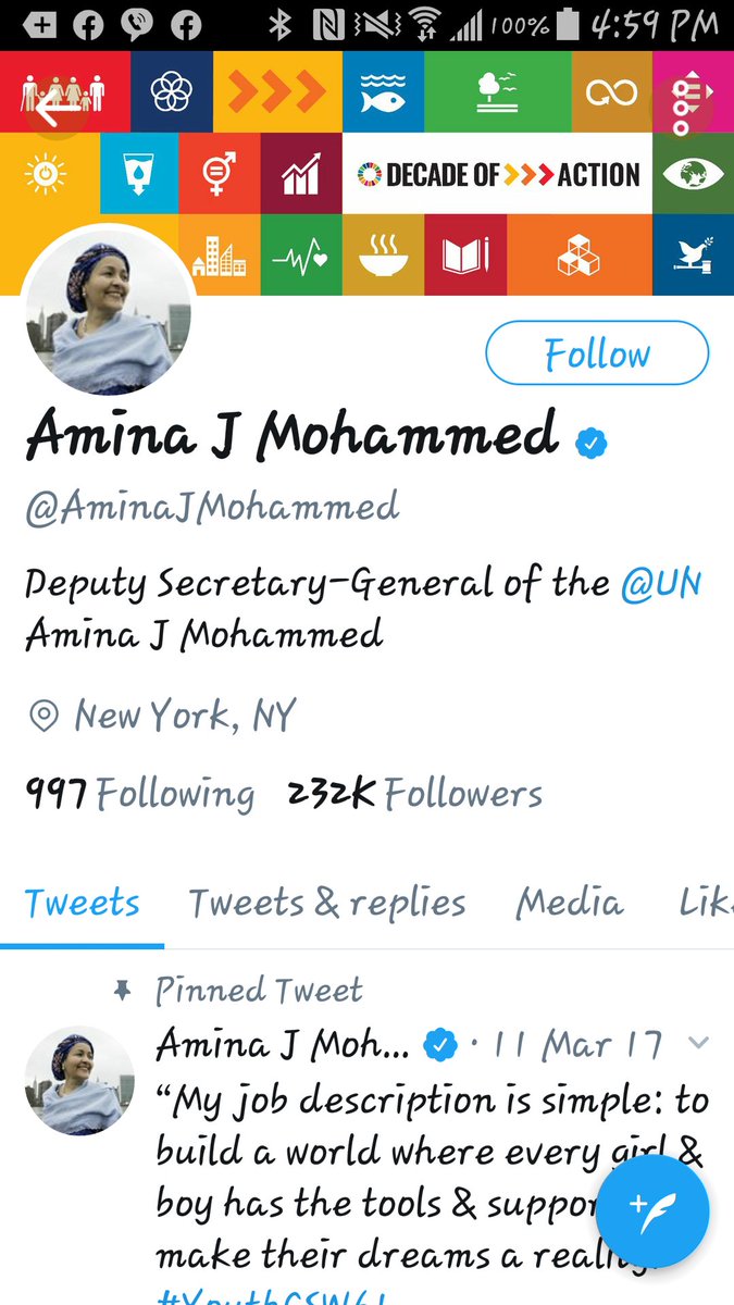 The next nominee for the  #safehands   challenge is  @AminaJMohammed . Well let me just show you her position here: why, she's Deputy Secretary General to the  @UN ...hmmmmm but wait, there's more...