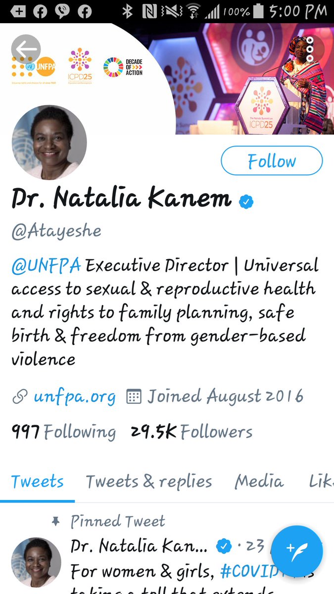 Next nominee by  @DrTedros of the  @WHO is  @Atayeshe Dr. NATALIE Kanem...executive director for universal access to sexual and reproductive health and rights to family planning, safe birth and freedom from gender based violence. All seemingly kid related.