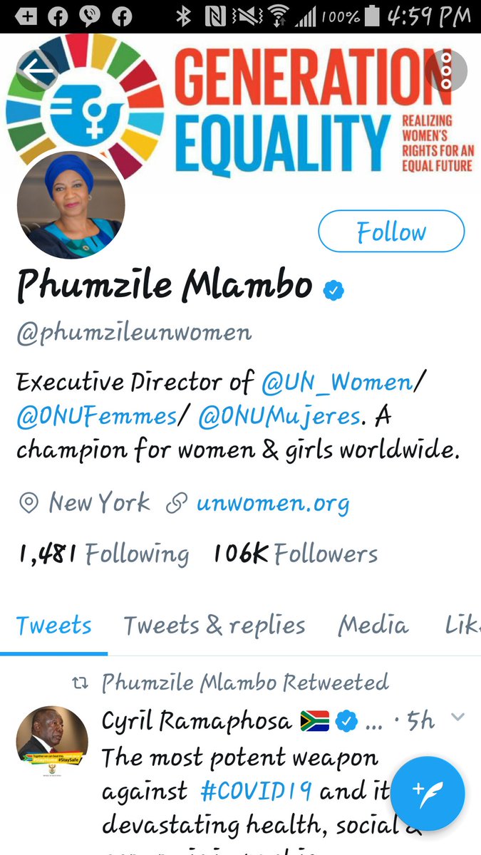 OK next nominee from the "good"  @DrTedros ...is  @Phumzi....who is the executive director of  @UN  @ONUFemmes and  @ONUMujeres who champions the rights of...you guessed it...women and girls worldwide. Hmmm. OK on we go...