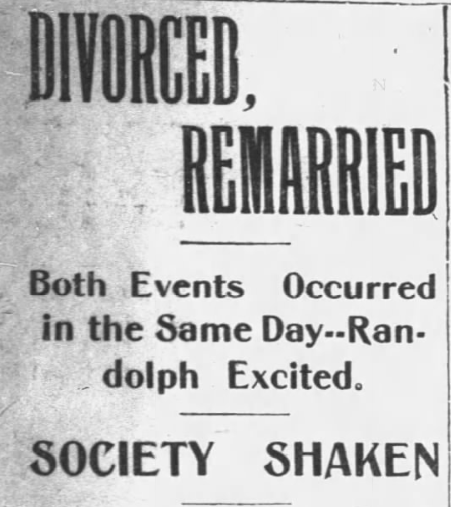 April 1902. Eugene also leaves for a bit, and returns having divorced Eva (she read about it in the papers) and having married Jennie ON THE SAME DAY.It was a WHOLE THING. SOCIETY was SHAKEN.