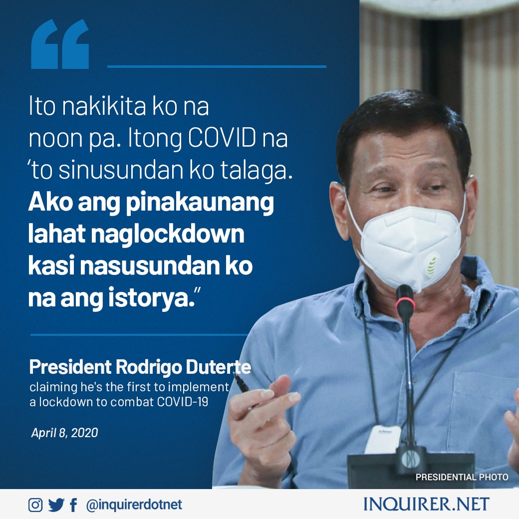 inquirerdotnet's tweet image. President Rodrigo Duterte said he already saw the COVID-19 crisis coming, claiming he was the first to place a lockdown to curb the spread of the virus.

Read: inq.news/twoyears