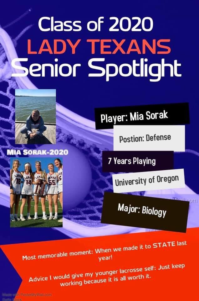 Senior Spotlight!! Mia Sorak!
