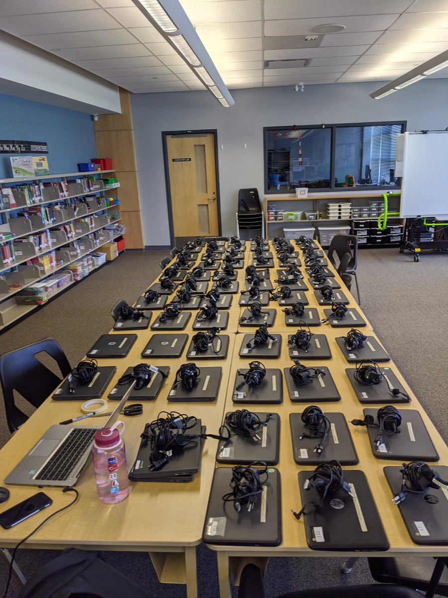 Lots of tech getting ready for students. Soon to be disinfected and ready. This is only the beginning. #onlinelearning